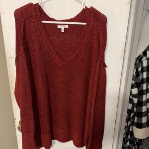 Maurices Deep Red V-Neck Sweater